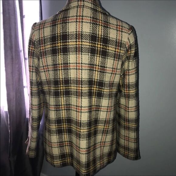 Relativity brown plaided brown pea coat size 8 - Picture 3 of 5